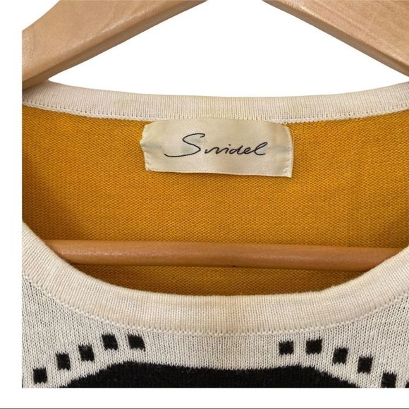 Mustard Yellow Sweater with Black Bow Detail - Picture 2 of 6